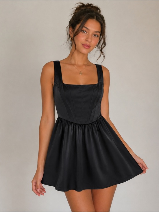 wild fable Dresses & Skirts - Wild Fable Black Corset Mini Dress Size S NWT
